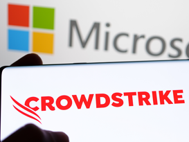 Crowdstrike IT Ausfall Crowdstrike und Microsoft Logo