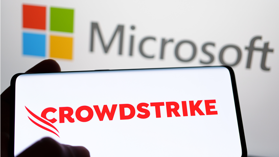 Crowdstrike IT Ausfall Crowdstrike und Microsoft Logo
